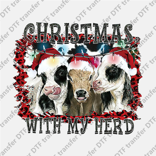 Christmas Three Cattle Animal DTF transfers NO.876