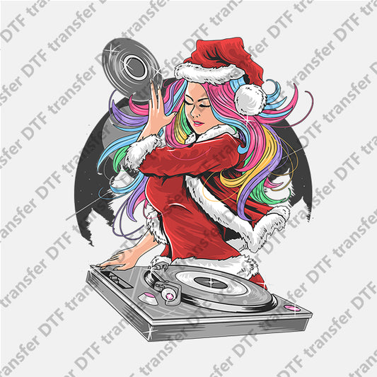 Christmas Rainbow Lady DJ DTF transfers NO.904