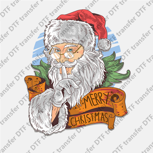 Christmas Keep Silent Santa DTF transfers NO.909