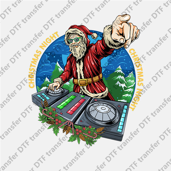 Christmas DJ Santa Claus DTF transfers NO.911