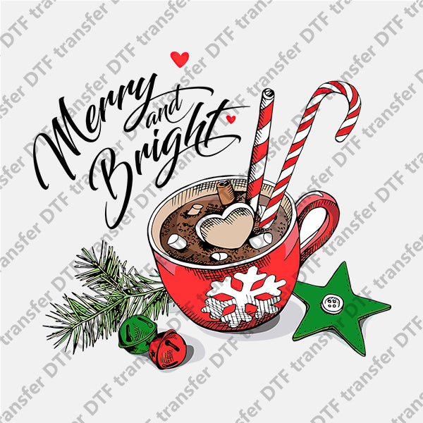 Christmas Hot Coffee DTF transfers NO.917