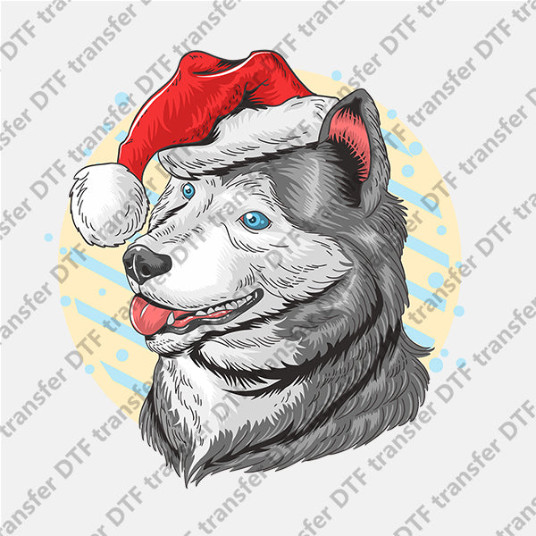 Christmas Blue Eyes Husky DTF transfers NO.920