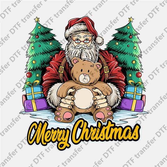 Christmas Santa and Little Bear DTF transfers NO.921