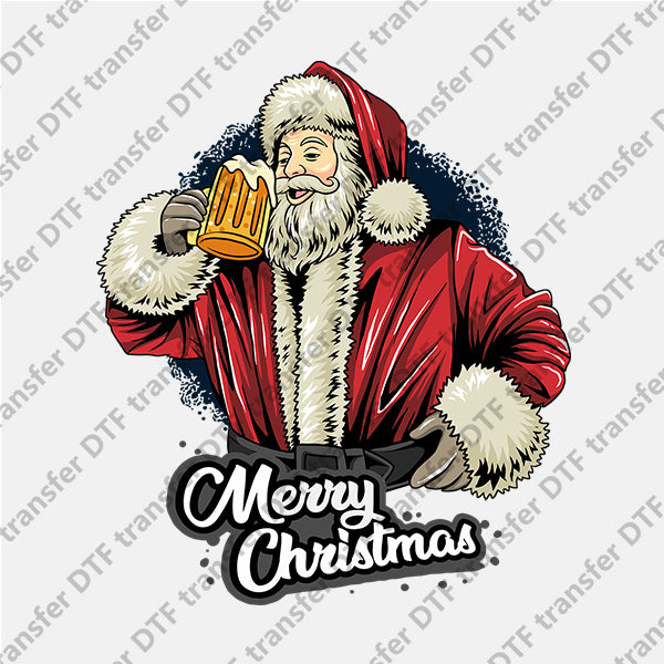 Christmas Santa Drink Beer DTF transfers NO.923