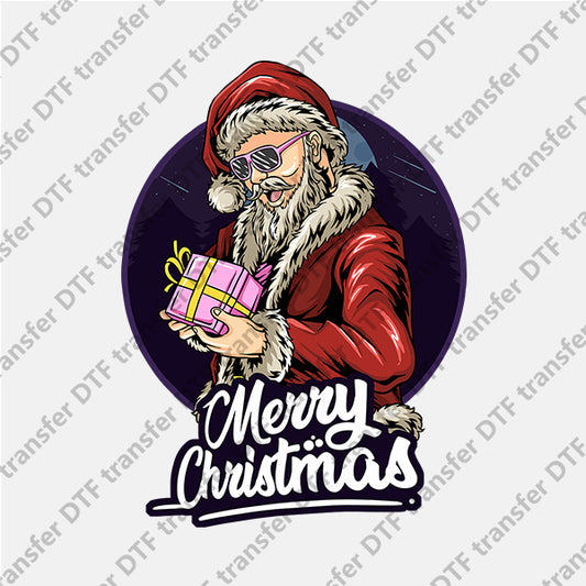 Christmas Santa Claus Hold a Gift DTF transfers NO.925