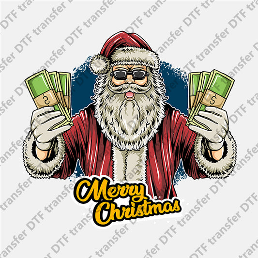 Christmas Santa Claus with Money DTF transfers NO.929