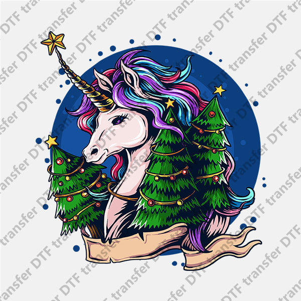 Christmas Beautiful Rainbow Unicorn Animal DTF transfers NO.935