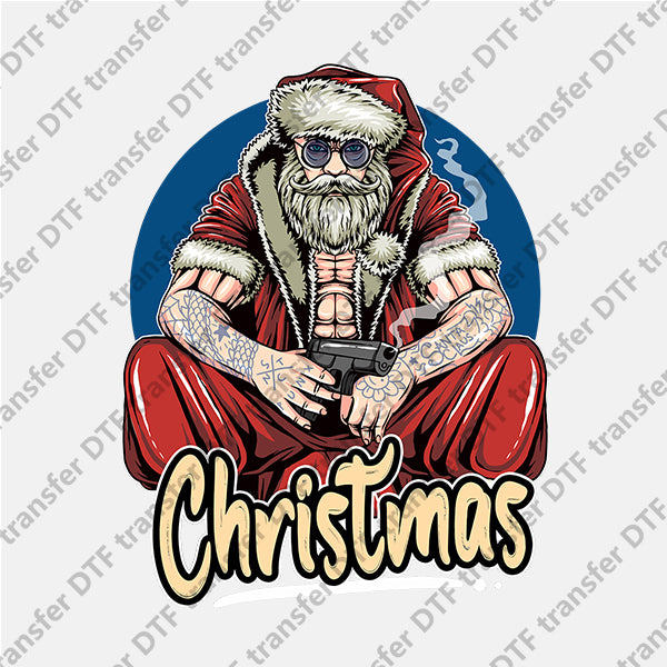 Christmas Strong Sitting Santa Claus DTF transfers NO.938