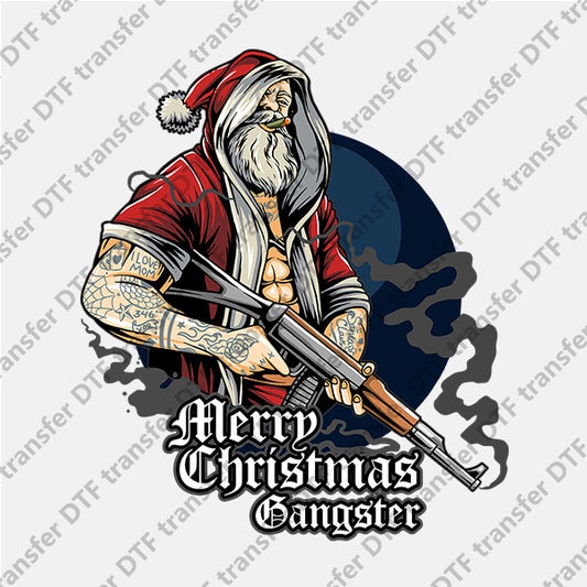 Christmas Santa Holding the Gun DTF transfers NO.939