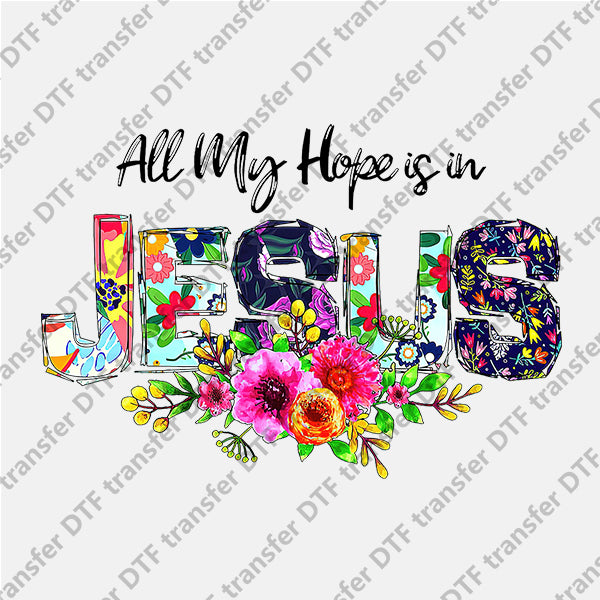 Jesus Floral Letter DTF transfers NO.946