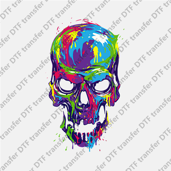 Halloween Colored Skull DTF transfers NO.953