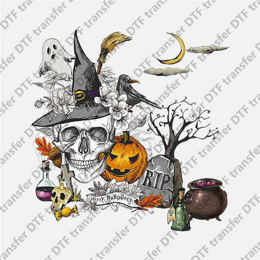 Halloween Skull Pumpkin Grave DTF transfers NO.959