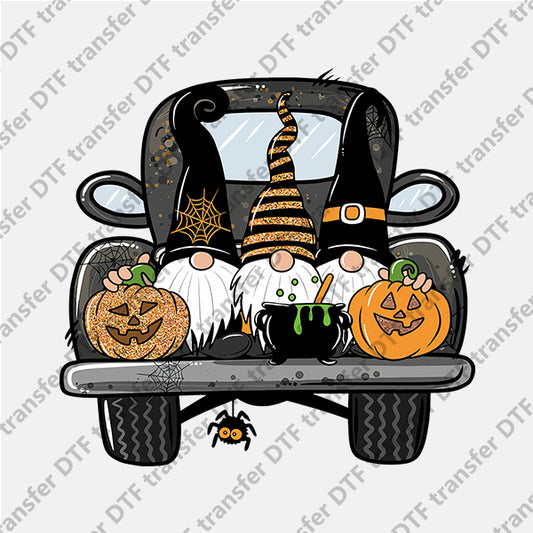 Halloween Black Track Three Gnomes DTF transfers NO.963