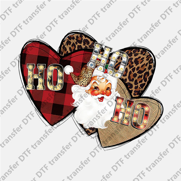 Christmas Three Heart Santa Claus DTF transfers NO.966