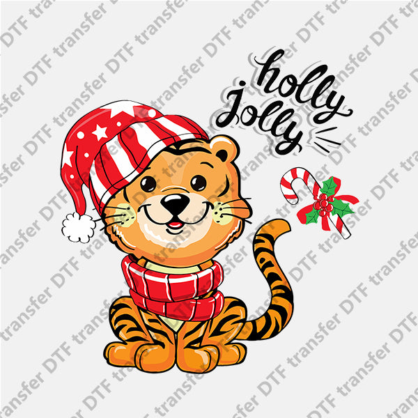 Christmas Little Cartoon Tiger Animal DTF transfers NO.968