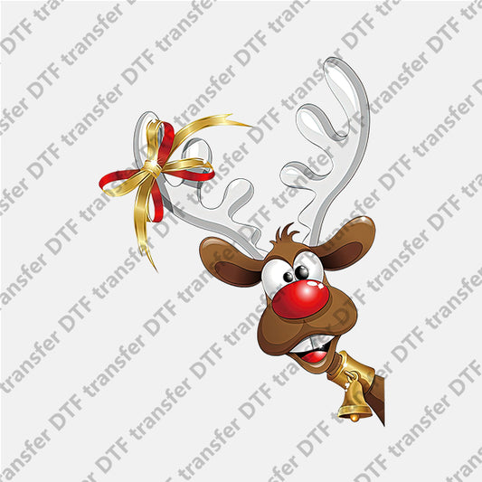 Christmas Cartoon Elk Animal DTF transfers NO.971