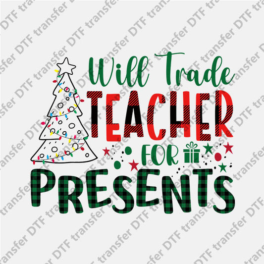 Christmas Teacher Letter DTF transfers NO.986