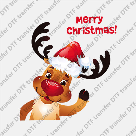 Christmas Cute Cartoon Elk Animal DTF transfers NO.993