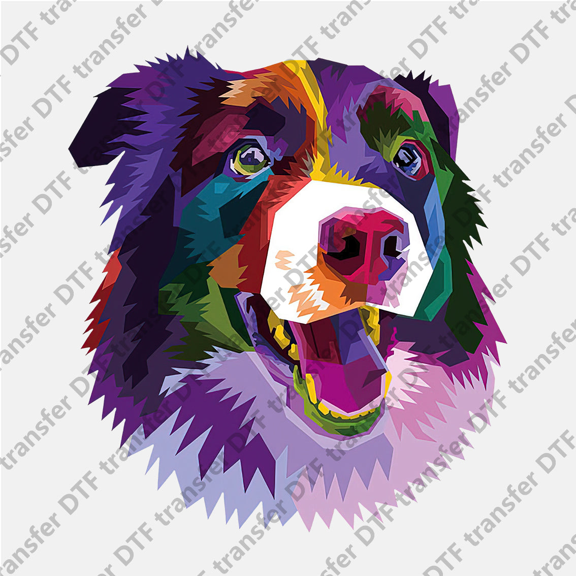 Rainbow Color Dog Animal DTF transfers RBA.003