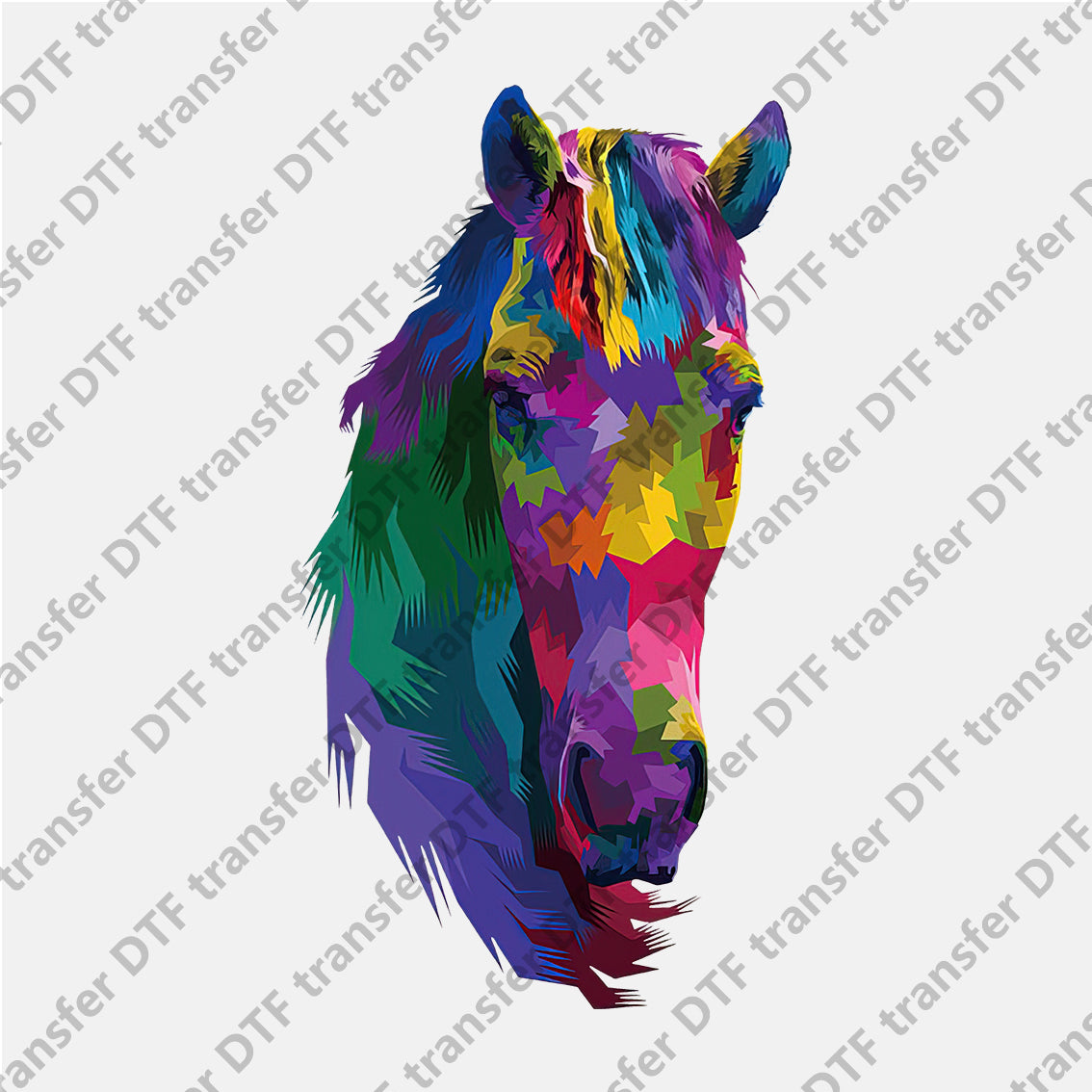 Rainbow Color Horse Animal DTF transfers RBA.004