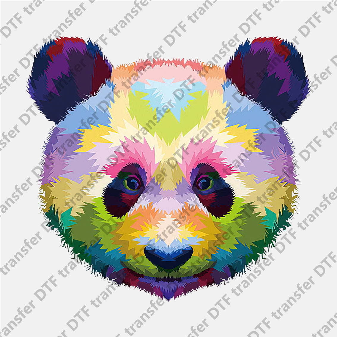 Rainbow Color Panda Animal DTF transfers RBA.008