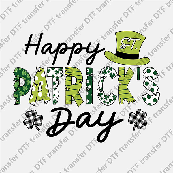 Happy St.Patrick's Day Green Hat DTF transfers STP.004