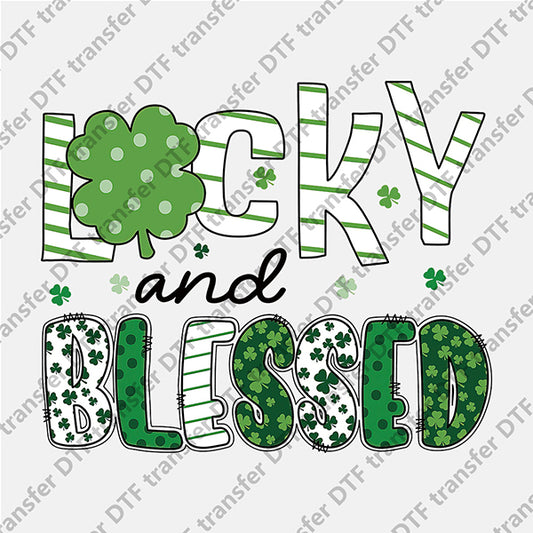 St.Patrick's Day Lucky and Blessed Letter DTF transfers STP.010