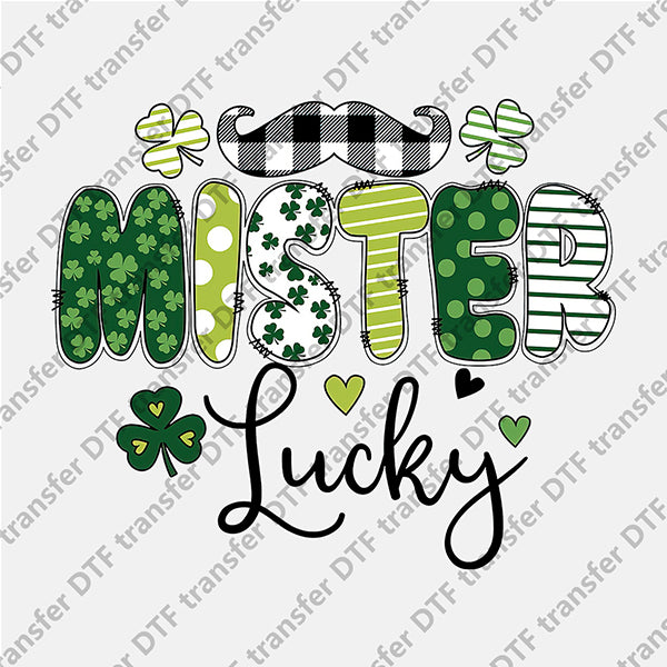 St.Patrick's Day Mister Lucky Letter DTF transfers STP.020