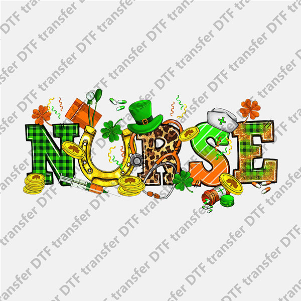 St.Patrick's Day Nurse Letter DTF transfers STP.022