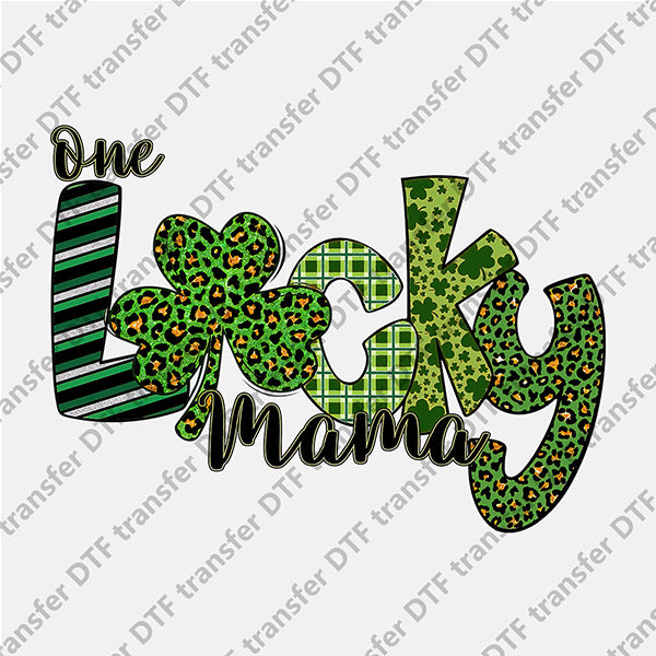 St.Patrick's Day One Lucky Mama Letter DTF transfers STP.023