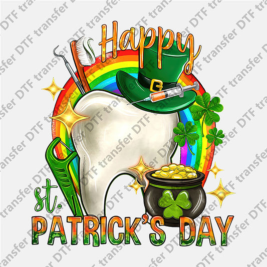 St.Patrick's Day Rainbow Tooth DTF transfers STP.028