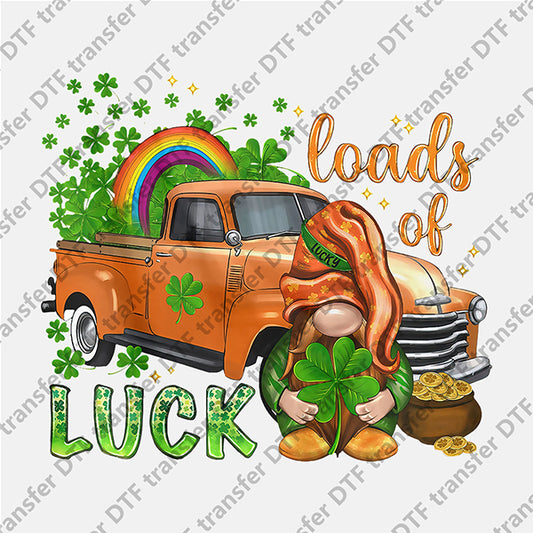 St.Patrick's Day Orange Truck Luck Gnome DTF transfers STP.030