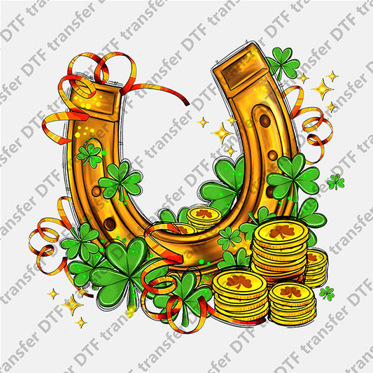 St.Patrick's Day Golden Horseshoe DTF transfers STP.040