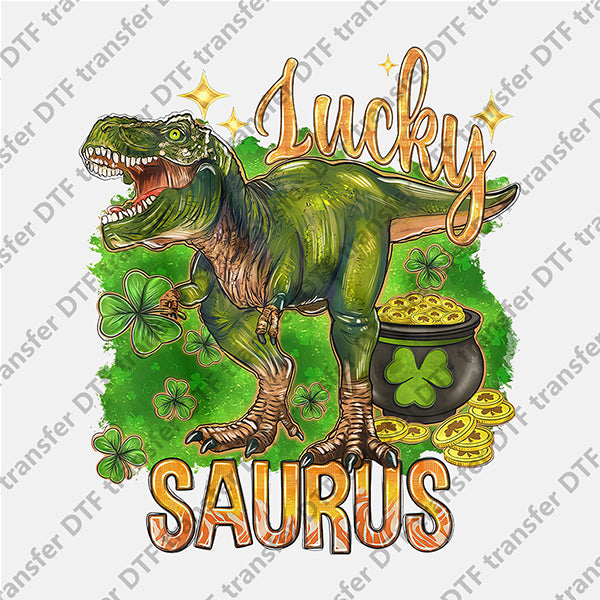 St.Patrick's Day Lucky Green Saurus DTF transfers STP.049