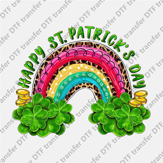 St.Patrick's Day Clover Rainbow Gold Coin DTF transfers STP.056