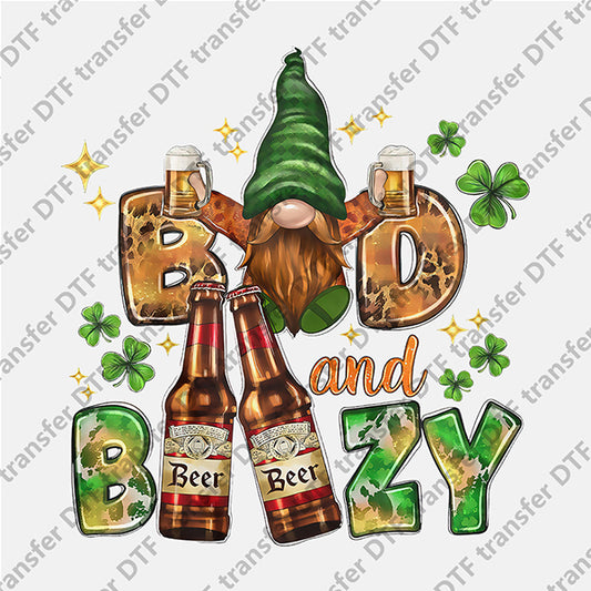 St.Patrick's Day Gnome and Beer DTF transfers STP.061