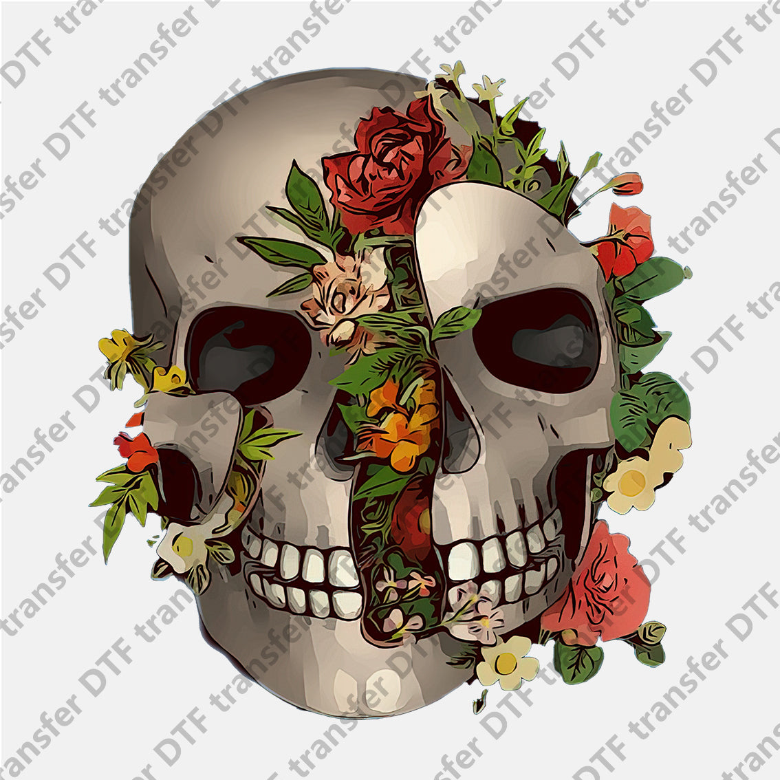 Skull Mask Rose DTF transfers Skull.021