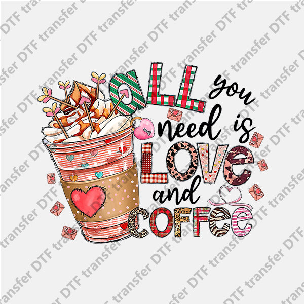 Valentine's Day Love Coffee DTF transfers VLT.002