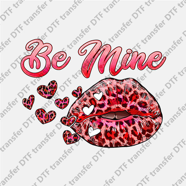 Valentine's Day Be Mine Leopard Lips DTF transfers VLT.005