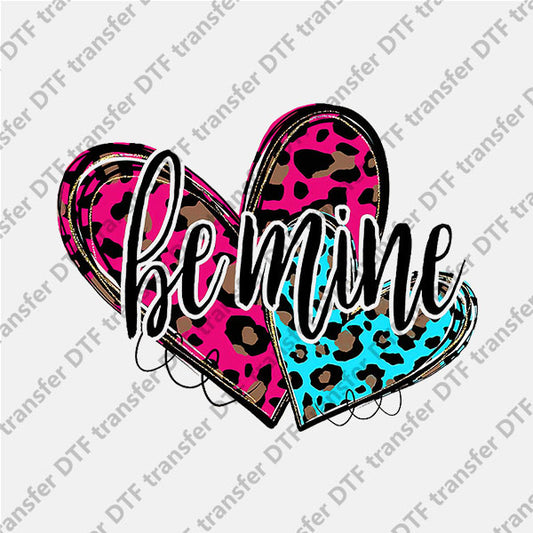 Valentine's Day Two Leopard Hearts Be Mine DTF transfers VLT.006