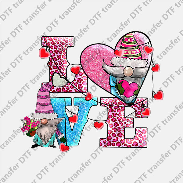 Valentine's Day LOVE Two Gnomes DTF transfers VLT.018