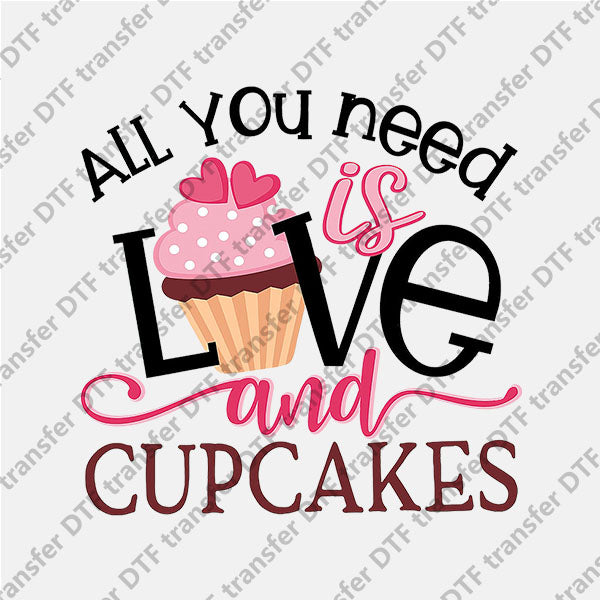 Valentine's Day Love Cupcakes DTF transfers VLT.021