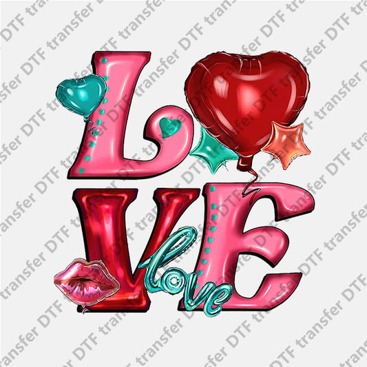 Valentine's Day Love Heart Balloon DTF transfers VLT.028