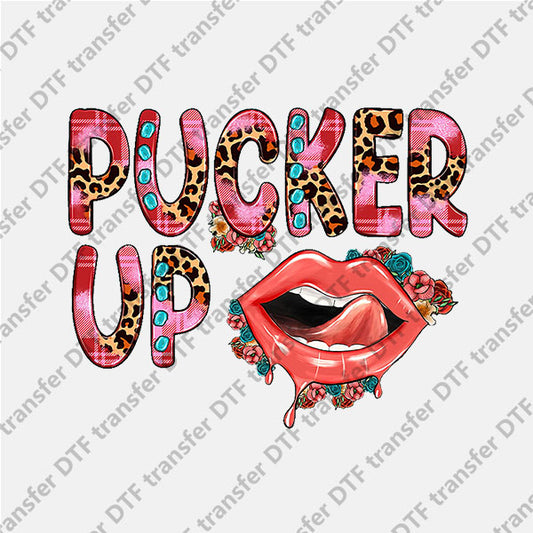 Valentine's Day Pucker up Lips DTF transfers VLT.033