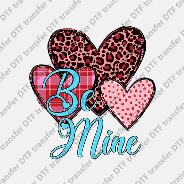 Valentine's Day Be Mine Three Different Hearts DTF transfers VLT.059