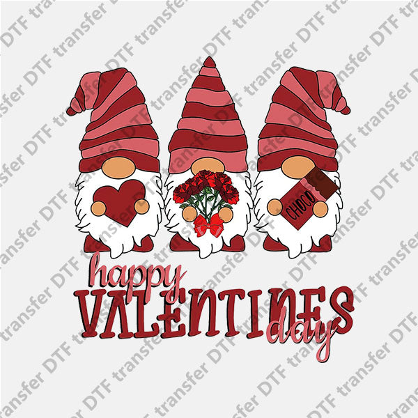 Happy Valentine's Day Three Gnomes DTF transfers VLT.063