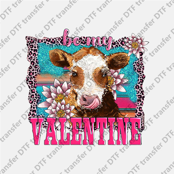 Valentine's Day Cattle Flower Animal DTF transfers VLT.077