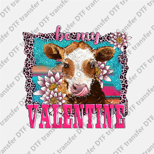 Valentine's Day Cattle Flower Animal DTF transfers VLT.077