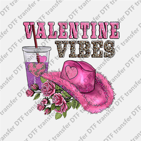 Valentine's Day Coffee Hat and Floral DTF transfers VLT.080