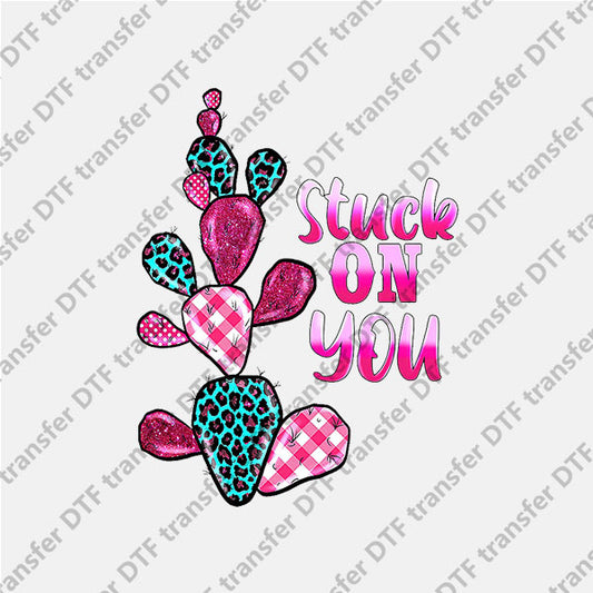 Valentine's Day Colored Cactus DTF transfers VLT.081